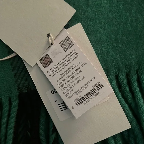 Burberry Green Plaid Scarf - Picture 7 of 8